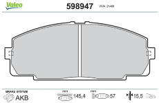 Sada brzdových destiček, kotoučová brzda VALEO 598947