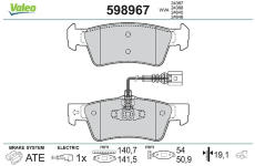 Sada brzdových destiček, kotoučová brzda VALEO 598967