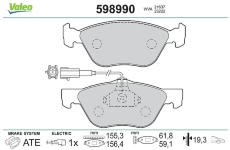 Sada brzdových destiček, kotoučová brzda VALEO 598990