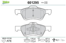 Sada brzdových destiček, kotoučová brzda VALEO 601295