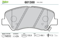 Sada brzdových destiček, kotoučová brzda VALEO 601300