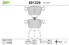 Sada brzdových destiček, kotoučová brzda VALEO 601329