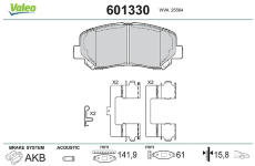 Sada brzdových destiček, kotoučová brzda VALEO 601330