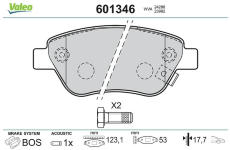 Sada brzdových destiček, kotoučová brzda VALEO 601346
