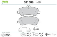 Sada brzdových destiček, kotoučová brzda VALEO 601389