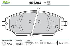 Sada brzdových destiček, kotoučová brzda VALEO 601398