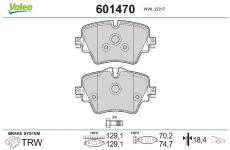 Sada brzdových destiček, kotoučová brzda VALEO 601470