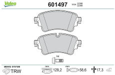 Sada brzdových destiček, kotoučová brzda VALEO 601497