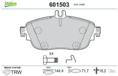 Sada brzdových destiček, kotoučová brzda VALEO 601503