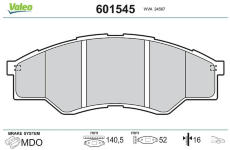 Sada brzdových destiček, kotoučová brzda VALEO 601545