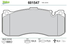 Sada brzdových destiček, kotoučová brzda VALEO 601547