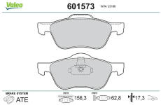 Sada brzdových destiček, kotoučová brzda VALEO 601573