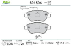 Sada brzdových destiček, kotoučová brzda VALEO 601594