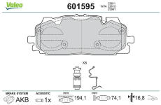 Sada brzdových destiček, kotoučová brzda VALEO 601595