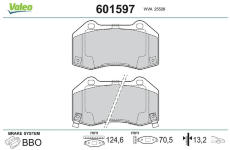 Sada brzdových destiček, kotoučová brzda VALEO 601597