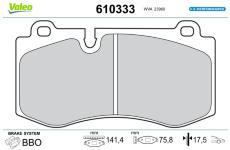 Sada brzdových destiček, kotoučová brzda VALEO 610333