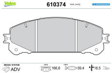 Sada brzdových destiček, kotoučová brzda VALEO 610374