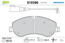 Sada brzdových destiček, kotoučová brzda VALEO 610396