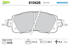 Sada brzdových destiček, kotoučová brzda VALEO 610426