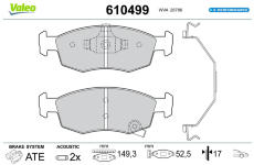 Sada brzdových destiček, kotoučová brzda VALEO 610499