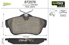 Sada brzdových destiček, kotoučová brzda VALEO 872578