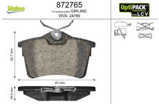 Sada brzdových destiček, kotoučová brzda VALEO 872765
