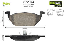 Sada brzdových destiček, kotoučová brzda VALEO 872974
