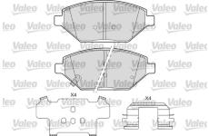 Sada brzdových destiček, kotoučová brzda VALEO 601686