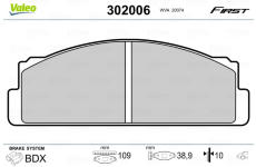 Sada brzdových platničiek kotúčovej brzdy VALEO 302006