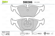 Sada brzdových platničiek kotúčovej brzdy VALEO 598386