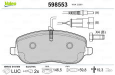 Sada brzdových platničiek kotúčovej brzdy VALEO 598553
