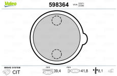 Sada brzdových destiček, parkovací brzda VALEO 598364