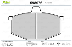 Sada brzdových destiček, kotoučová brzda VALEO 598076