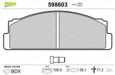 Sada brzdových destiček, kotoučová brzda VALEO 598603