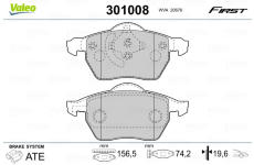 Sada brzdových platničiek kotúčovej brzdy VALEO 301008