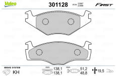 Sada brzdových platničiek kotúčovej brzdy VALEO 301128