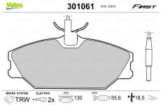 Sada brzdových platničiek kotúčovej brzdy VALEO 301061
