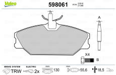 Sada brzdových platničiek kotúčovej brzdy VALEO 598061