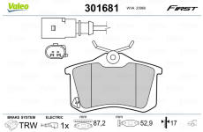 Sada brzdových platničiek kotúčovej brzdy VALEO 301681