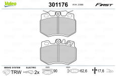 Sada brzdových platničiek kotúčovej brzdy VALEO 301176