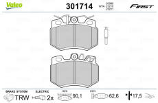 Sada brzdových platničiek kotúčovej brzdy VALEO 301714