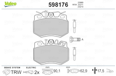 Sada brzdových destiček, kotoučová brzda VALEO 598176