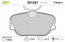 Sada brzdových platničiek kotúčovej brzdy VALEO 301241