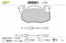 Sada brzdových platničiek kotúčovej brzdy VALEO 598081