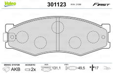 Sada brzdových platničiek kotúčovej brzdy VALEO 301123
