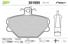 Sada brzdových platničiek kotúčovej brzdy VALEO 301095