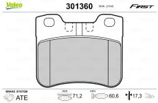 Sada brzdových platničiek kotúčovej brzdy VALEO 301360