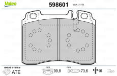 Sada brzdových platničiek kotúčovej brzdy VALEO 598601