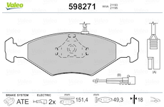 Sada brzdových destiček, kotoučová brzda VALEO 598271