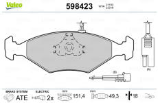 Sada brzdových destiček, kotoučová brzda VALEO 598423